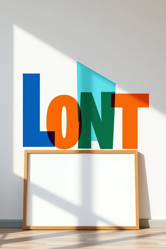 bold typography enhances decor