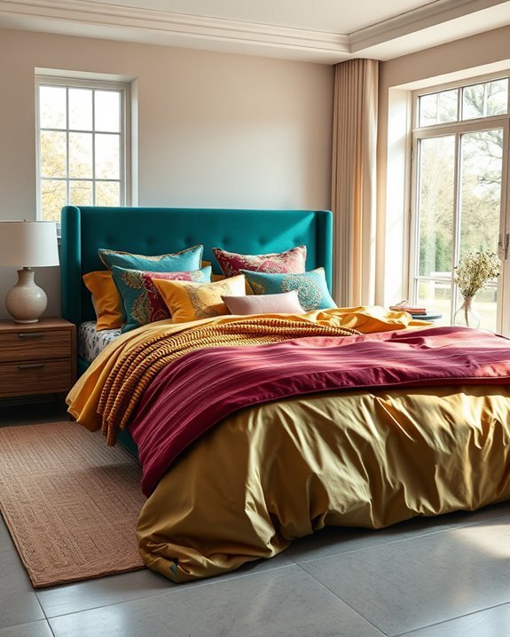 bold vibrant bed linens