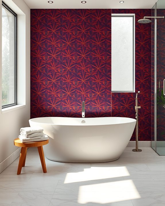 bold wallpaper bathtubs luxury