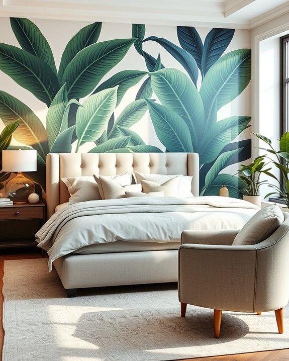 bold wallpaper enhances bedrooms