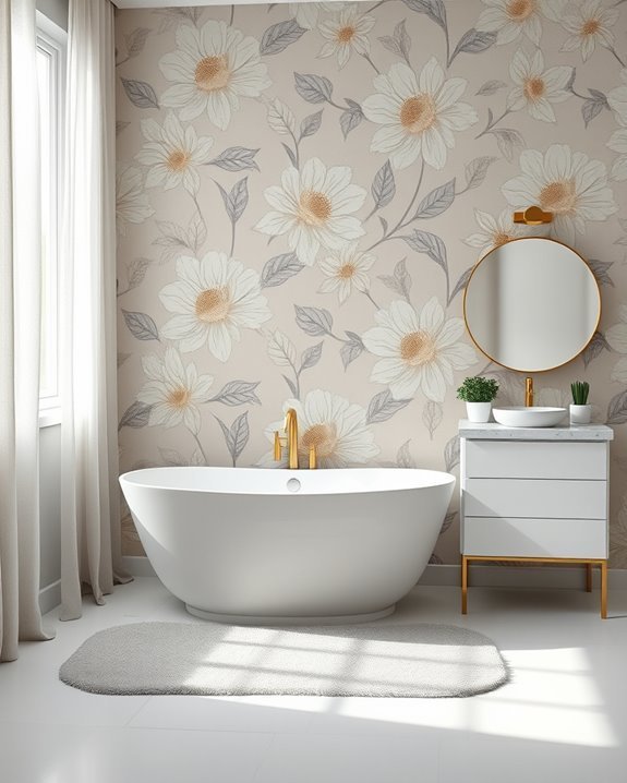 bold wallpaper transforms bathrooms
