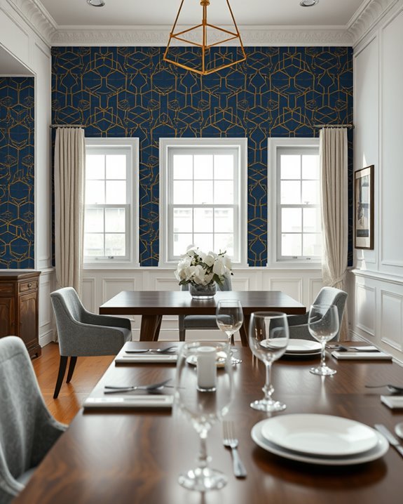bold wallpaper transforms dining rooms