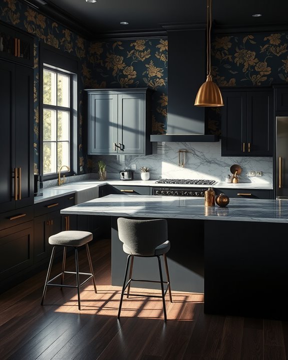 bold wallpaper transforms kitchens