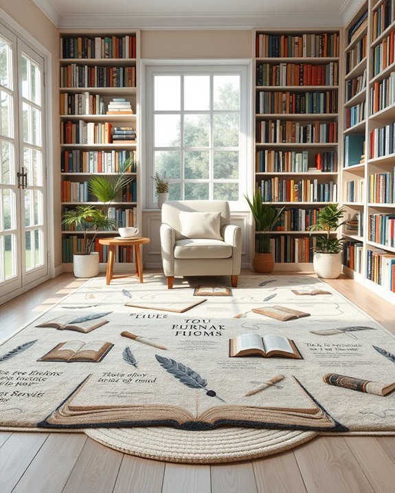 book themed cozy rugs
