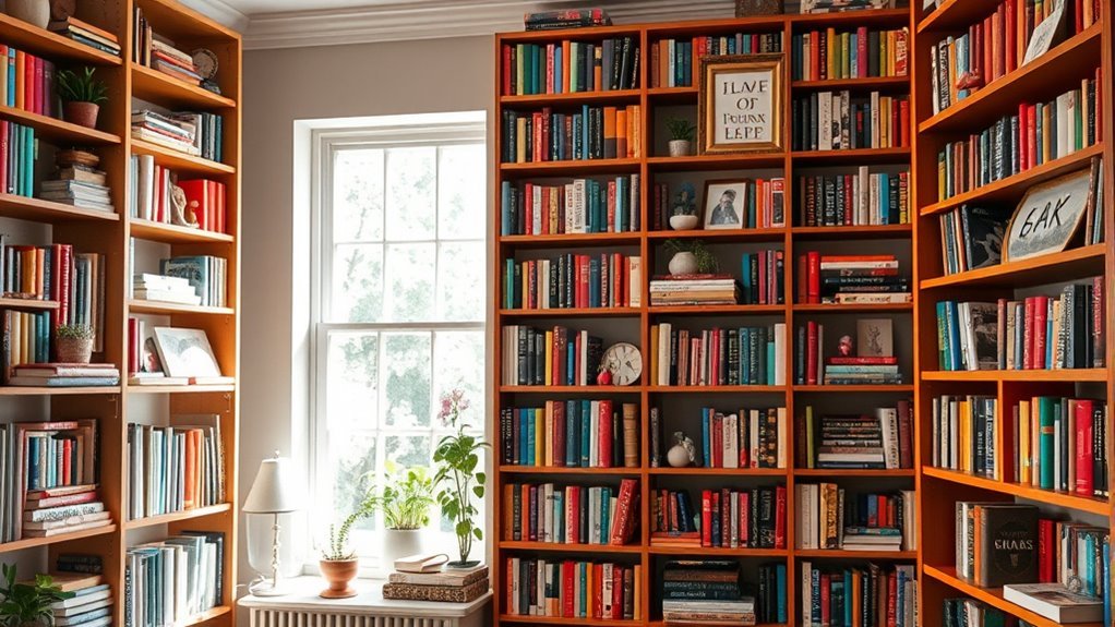 bookshelf wallpaper decor ideas