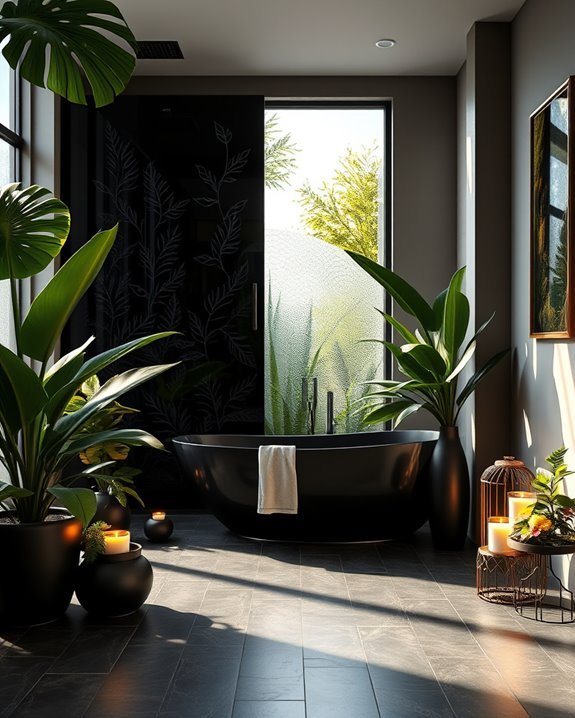 botanical black shower screens