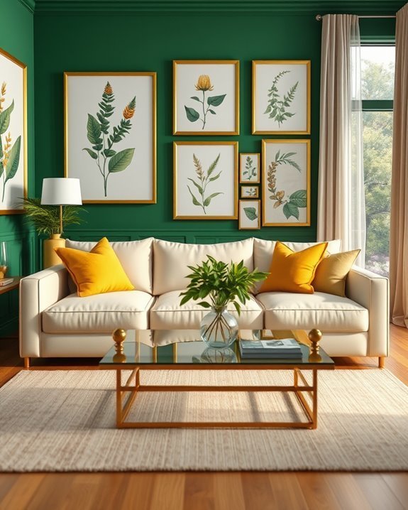 botanical prints enhance decor