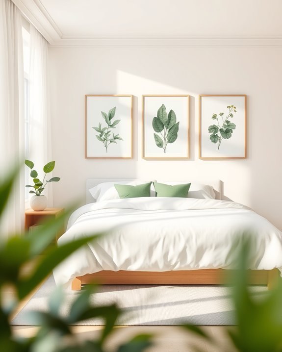 botanical prints enhance decor