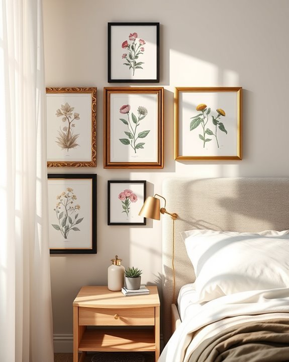 botanical prints enhance decor
