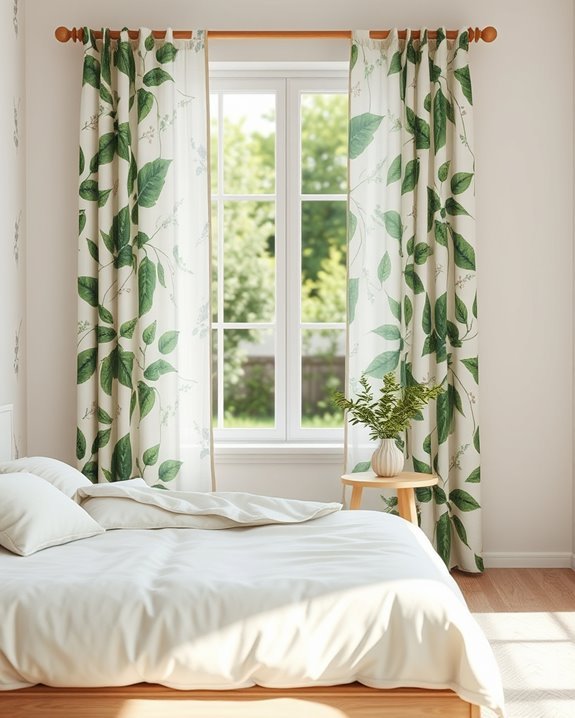 botanical themed curtain transformation