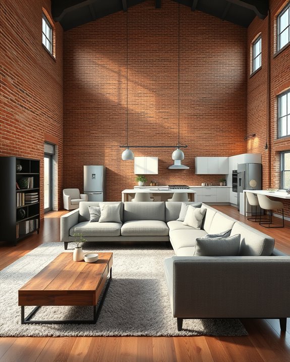 brick accents enhance living