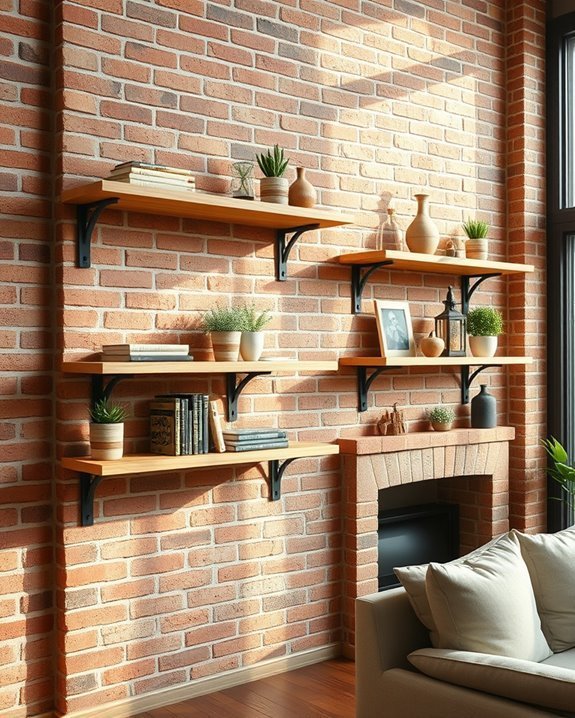 brick wall shelving solutions