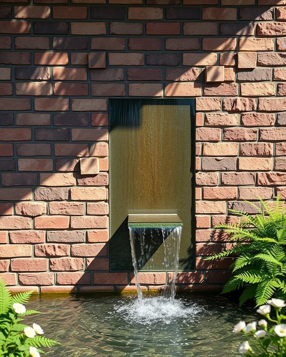 brick wall water feature