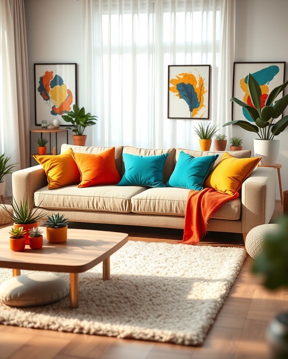 bright accents for beige