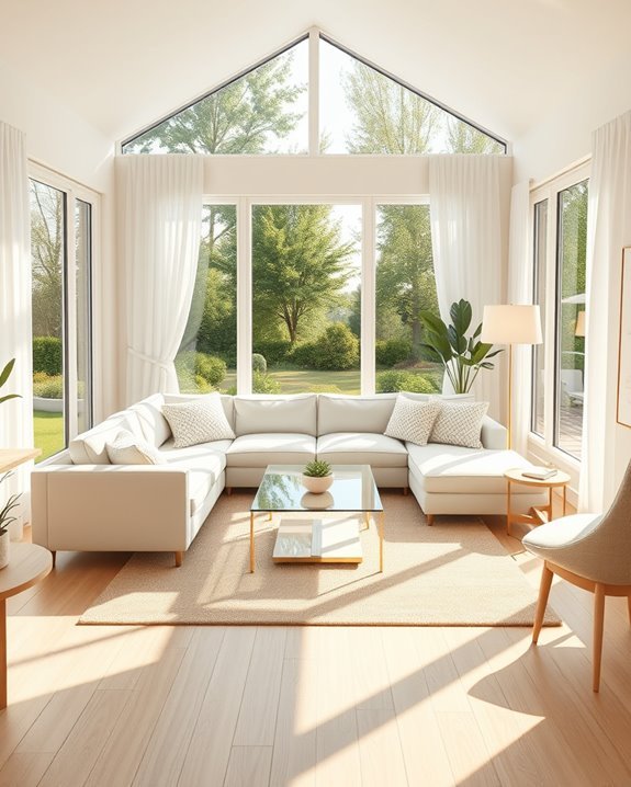 bright airy cozy sunroom