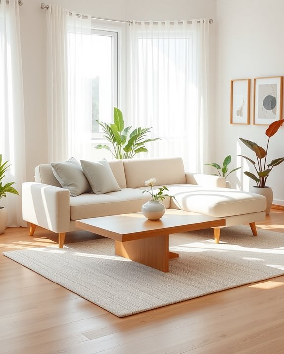 bright airy lounge decor