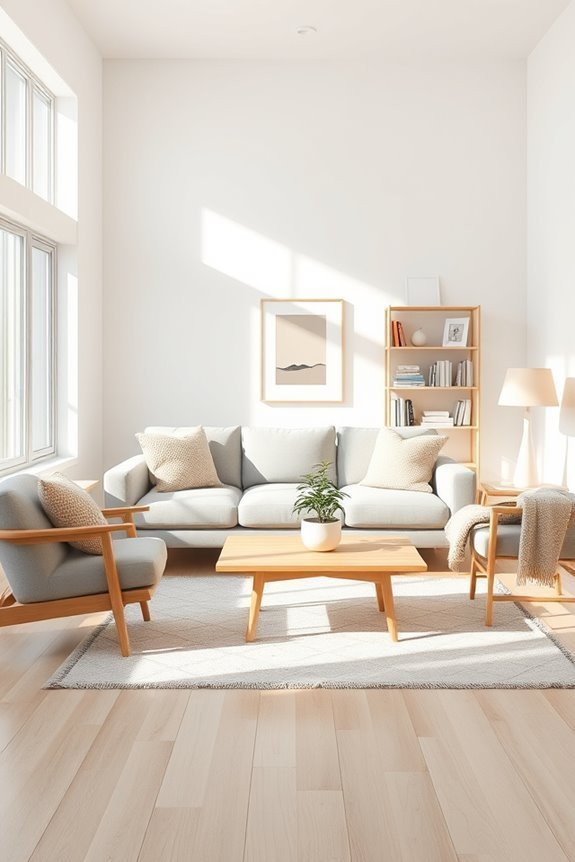 bright airy minimalist living