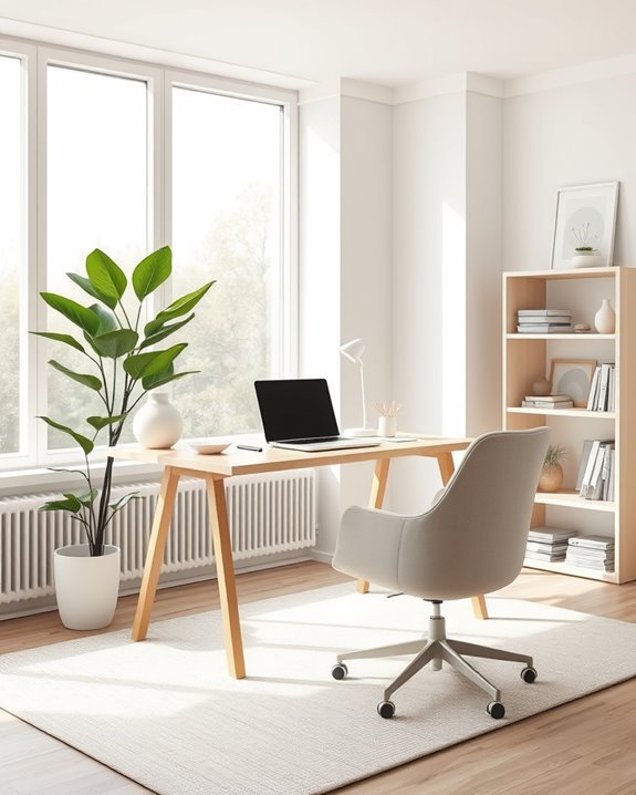 bright airy productive workspace