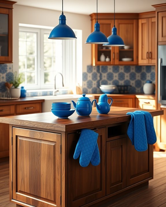 bright blue kitchen style