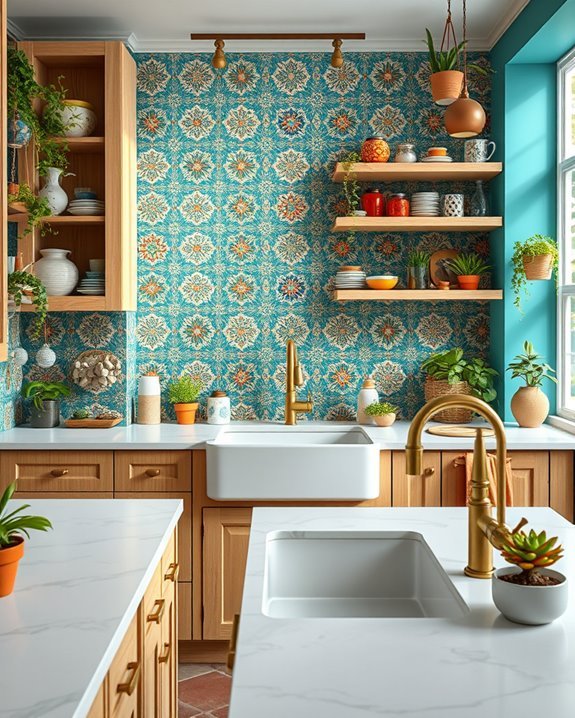 bright bold kitchen accents