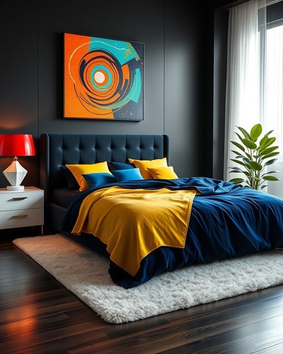 bright color contrasts enhance design