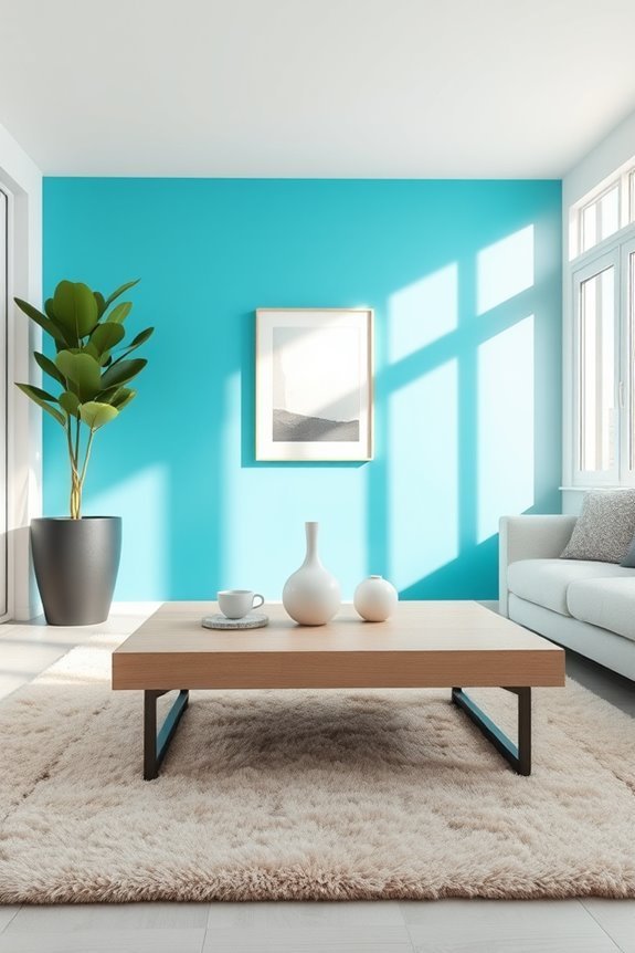 bright cyan color accents