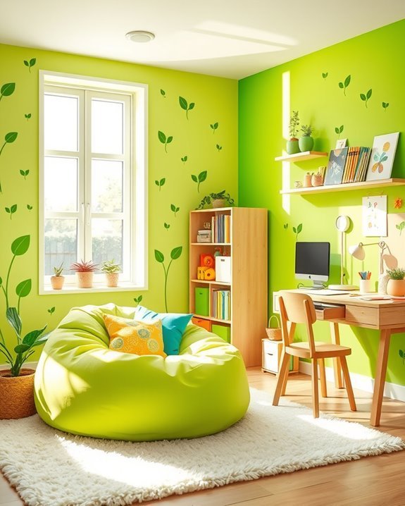 bright green nature decor