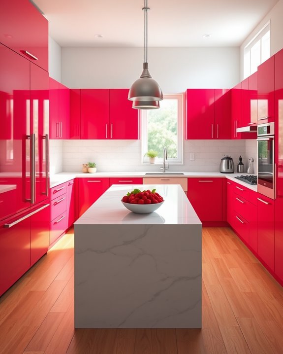 bright raspberry kitchen update