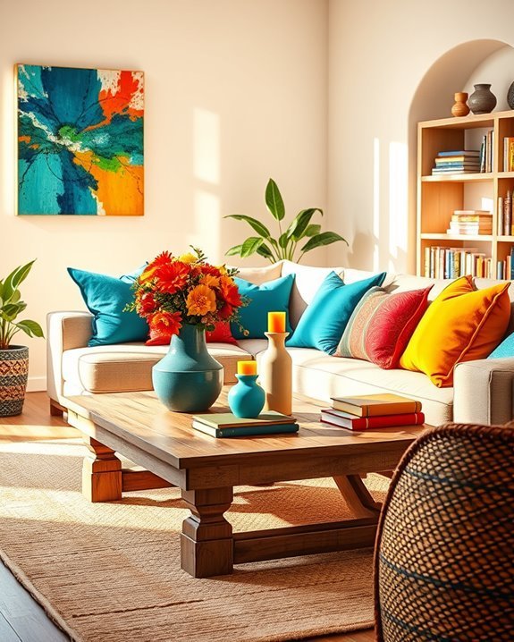 bright seasonal decor accents