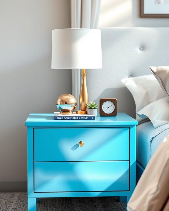 bright sky blue bedroom