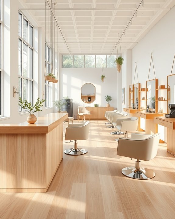 bright spacious calming salon