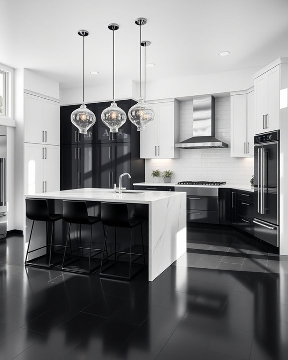 bright white kitchen lighting