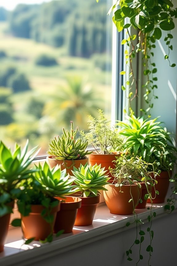 brighten apartment with plants