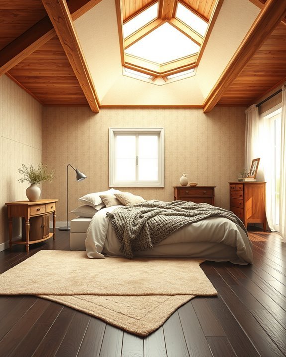 brighten bedroom with skylight