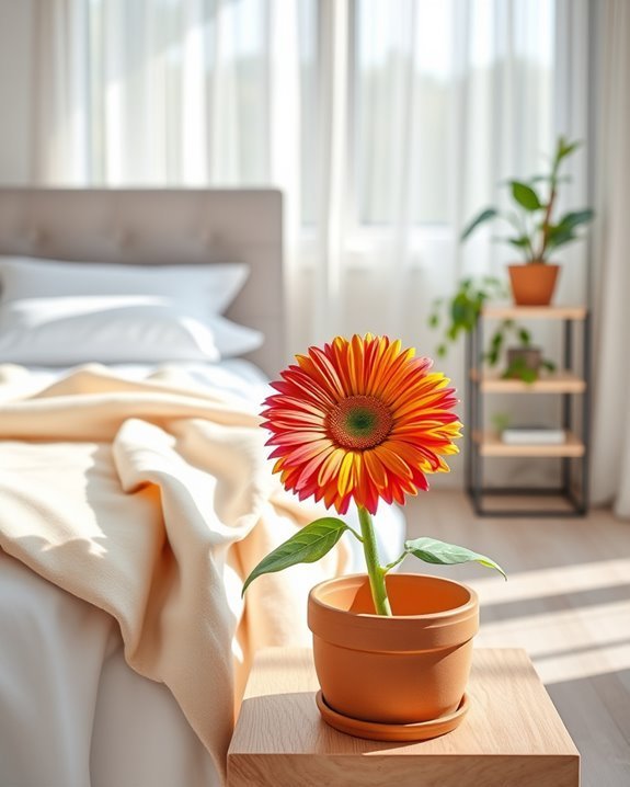 brighten space with gerberas