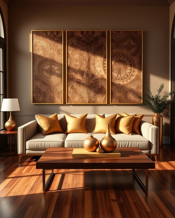 brown and gold elegance