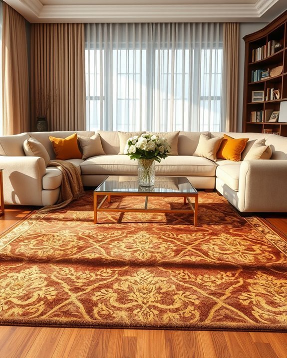 brown and gold rugs