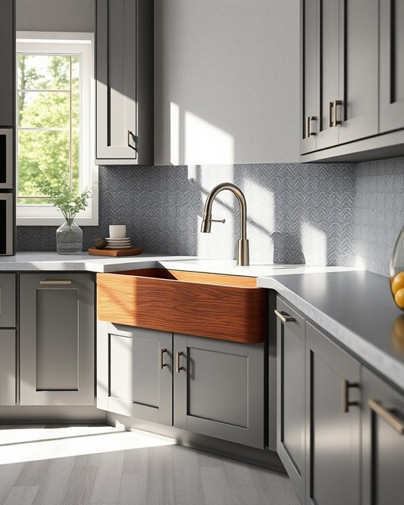 brown sink gray surround