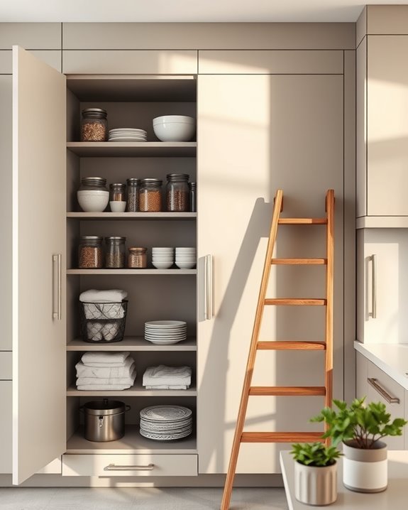 built in ladder cupboards convenience