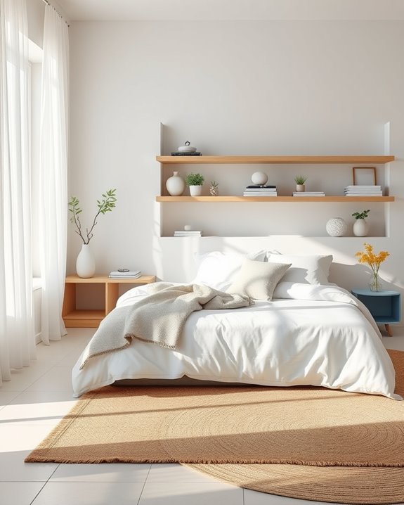 built in shelves enhance organization