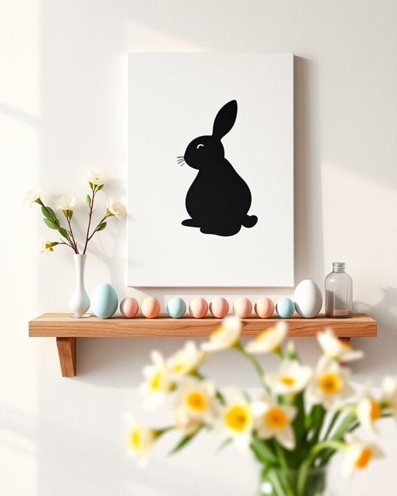 bunny silhouette wall art