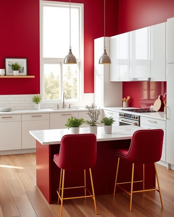 burgundy elegance in kitchens