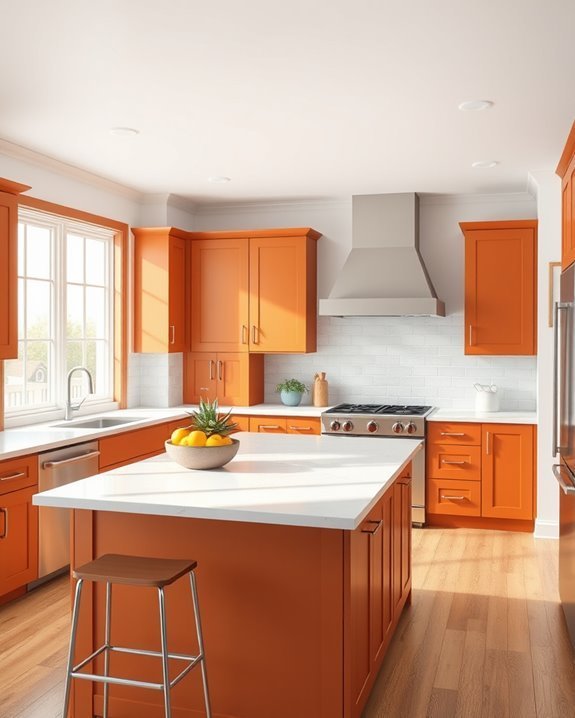 burnt orange coastal kitchens