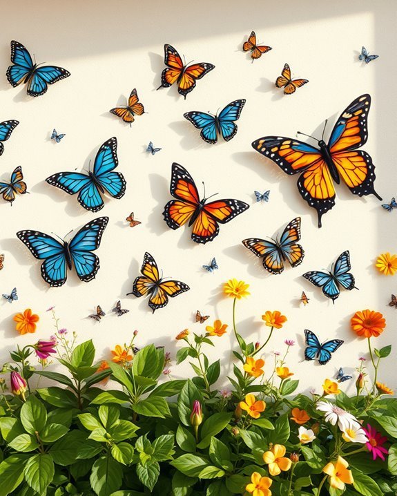 butterfly garden wall design