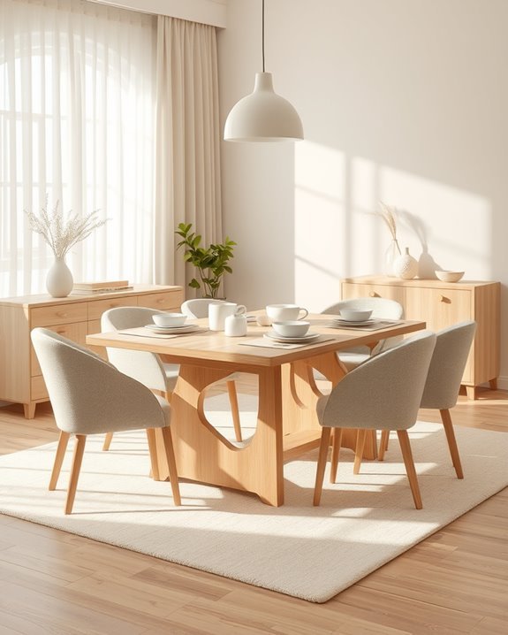 calm neutral dining atmosphere