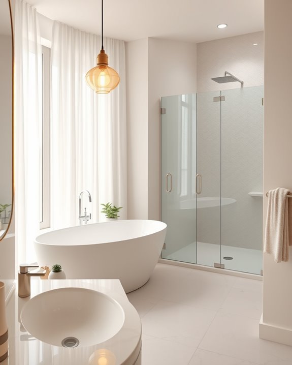 calming bathroom soft lighting