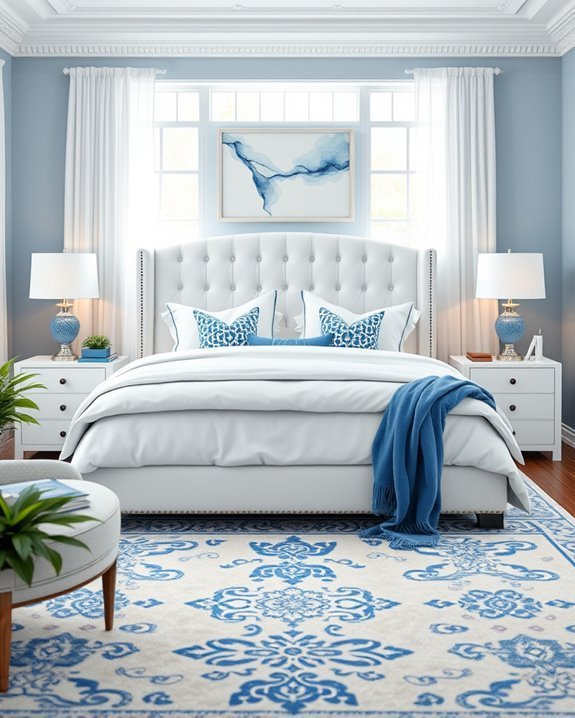 calming blue and white sanctuary