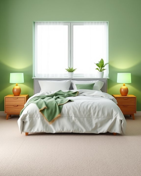 calming green accent lighting