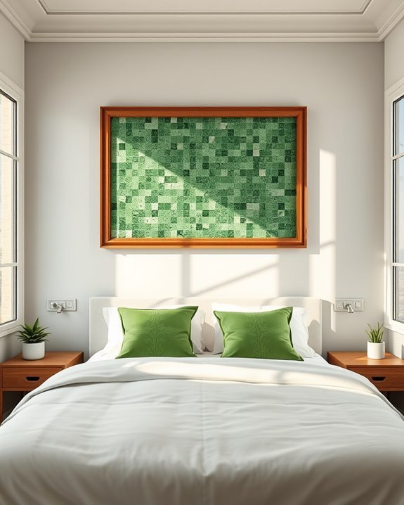 calming green mosaic designs