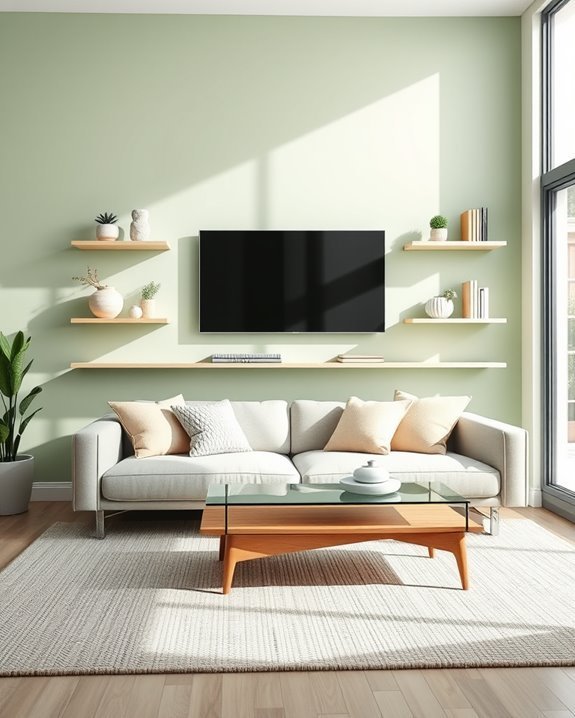 calming light green decor